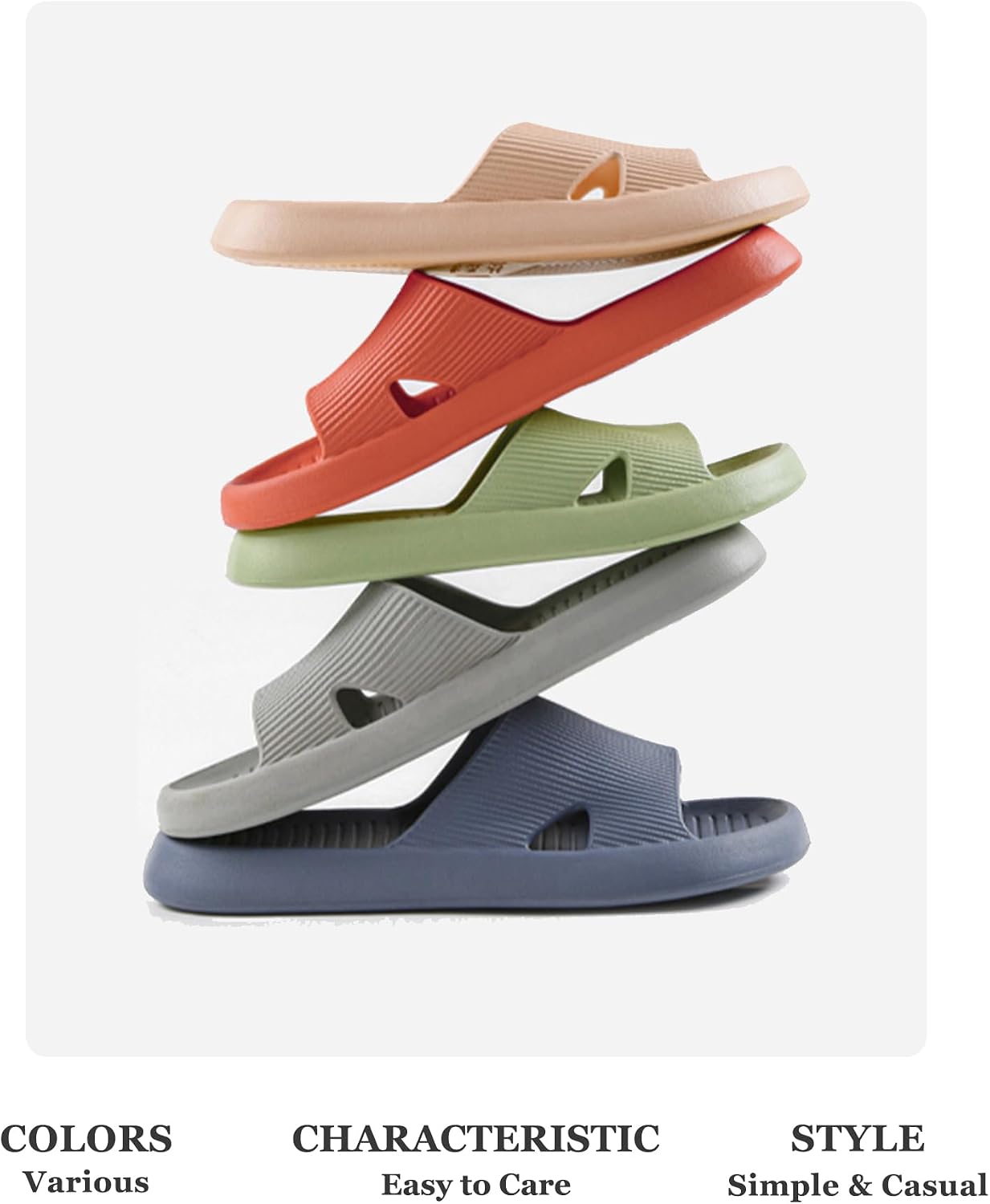 Shower Shoes for Men and Women - Soft, Lightweight, Quick-Drying Non-Slip Slippers | Indoor & Outdoor Use