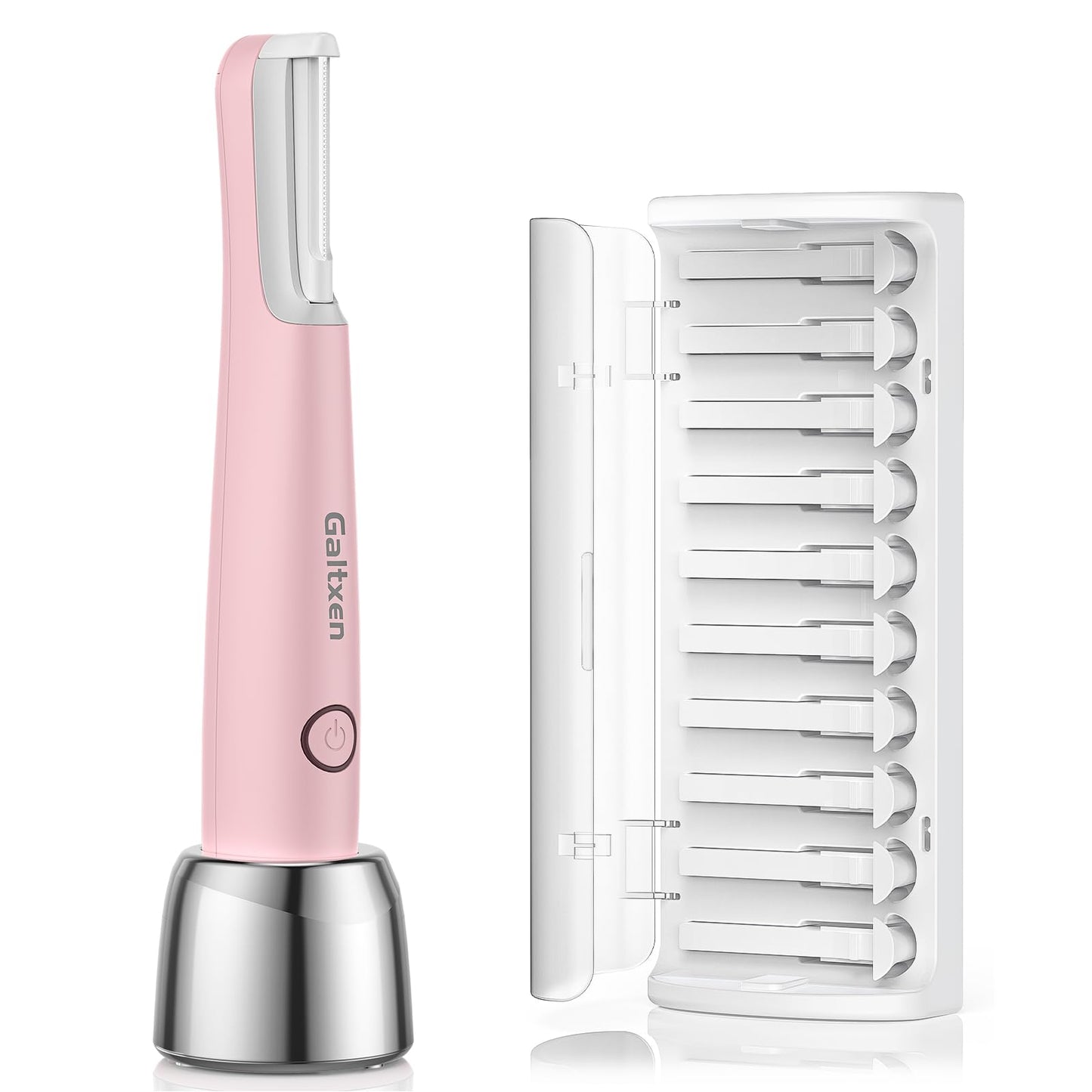 Galtxen Sonic Dermaplaning Tool for Women, Rechargeable Face Dermaplane Razor Sonic Edge Technology for Facial Hair, Exfoliating and Peach Fuzz, 10 Refill Blades Pink