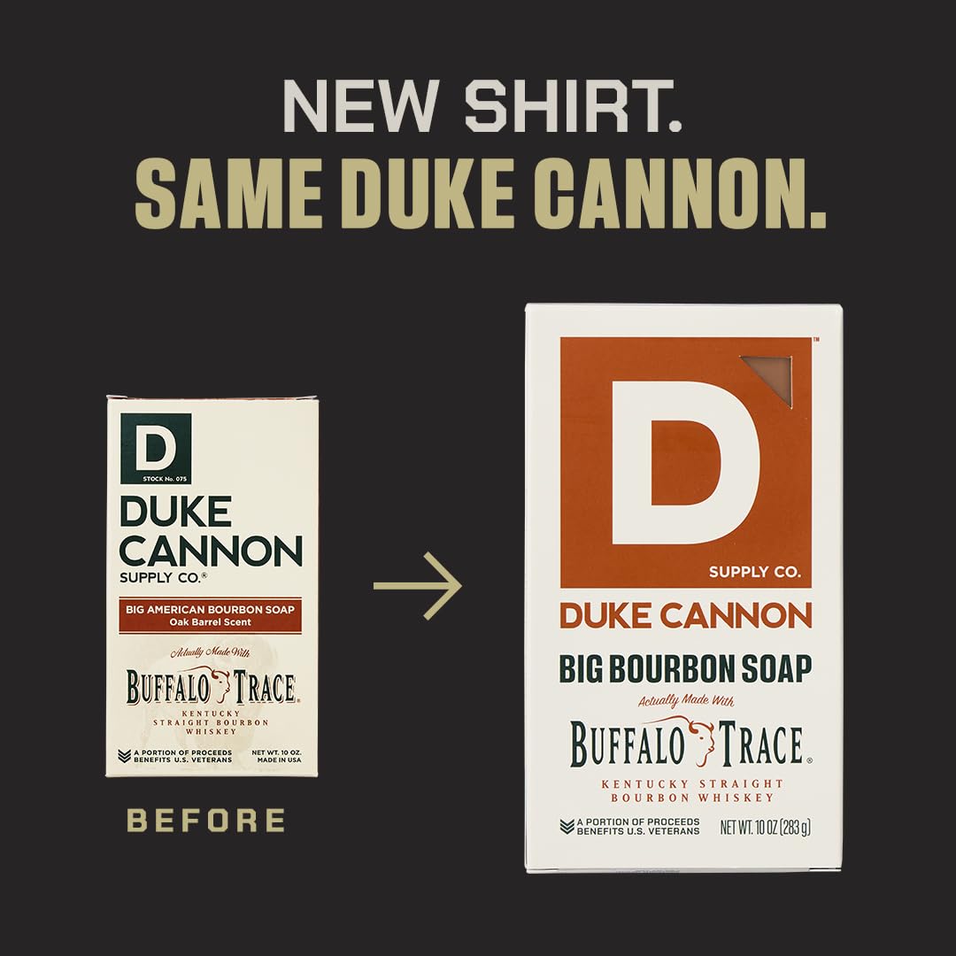 Duke Cannon Bourbon Soap, Body Wash & Beard Balm Bundle – 3 Pack with Buffalo Trace Bourbon, Oak Barrel Scent