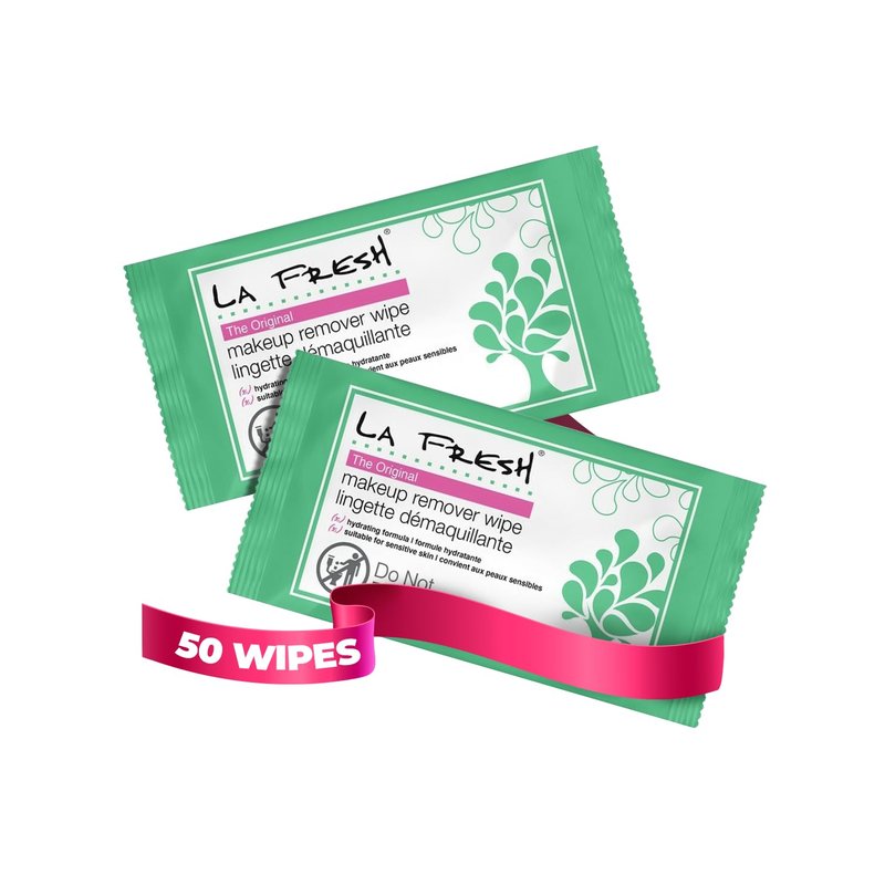 Makeup Remover Wipes with Vitamin E - Gentle Face, Eye & Lip Cleanser | 50ct Travel Pack