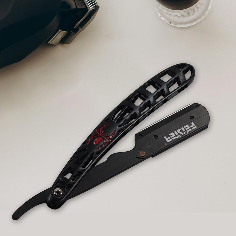 FEISIER Straight Razors for Men, Professional Straight Single Edge Razor Kit, Stainless Steel Barber Razor with 100 Replacment Blades,Premium Barber Razor for Men's Shaving Salon