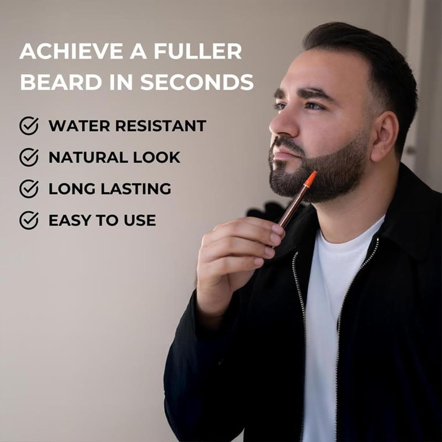 Diamalfi Pencil Para Cejas, Diamalfi Beard Pen Eyebrow Pencil Filler, 2 Tip Ultrafine Pen - For Beard & Eyebrows - Water Resistant, Natural Look, Easy to Use, Long Lasting, Brow Pen(Brown)
