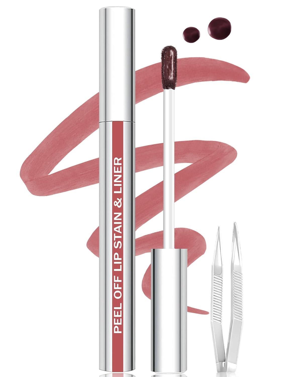 Lip Stain - Long Lasting Matte Lip Tint Tattoo | Waterproof, Highly Pigmented Color in Nude Pink