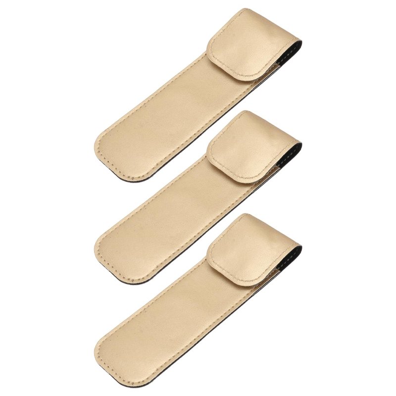 Ipetboom 3pcs Tweezers Protective Case, Beauty Eyelash Tweezer Sleeve Lashes Kit Eyelash Pliers Cover Lash Kit Protective Pliers Leather Sleeve Pu Leather Puller Miniature, 5.7x1.7in
