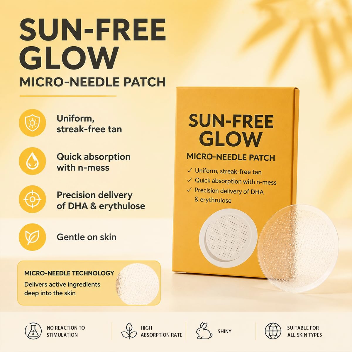 PurevLab Sun-Free Glow Patch for Women & Men, Round Micro-Tip Self Tanning Patches for Natural Bronzed Skin, Peel and Place Beauty Tabs for Daily Routine, No-Mess Travel-Friendly Tan Patch, 2 Boxes