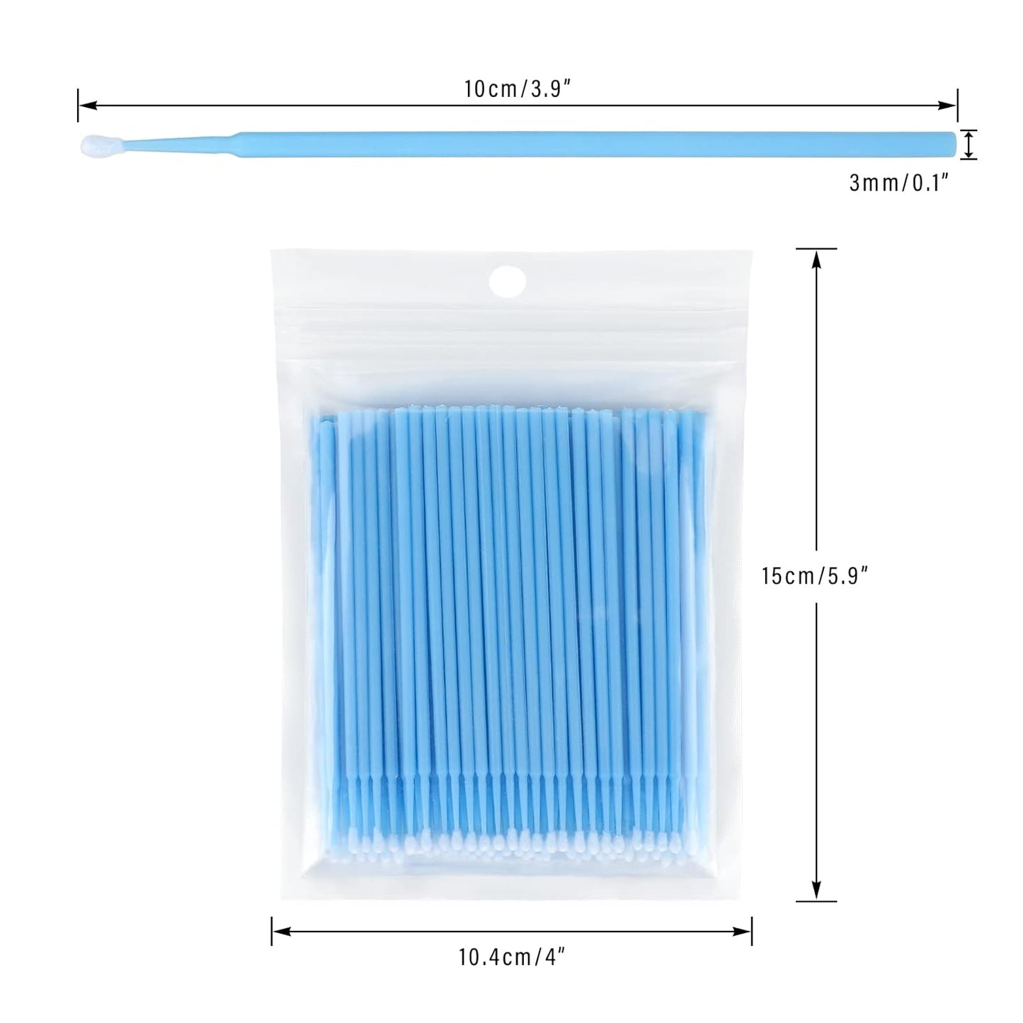 G2PLUS Cotton Swabs - 500PCS Micro Applicators for Makeup, Eyelash Extensions & Personal Care | 2.5mm Head Diameter