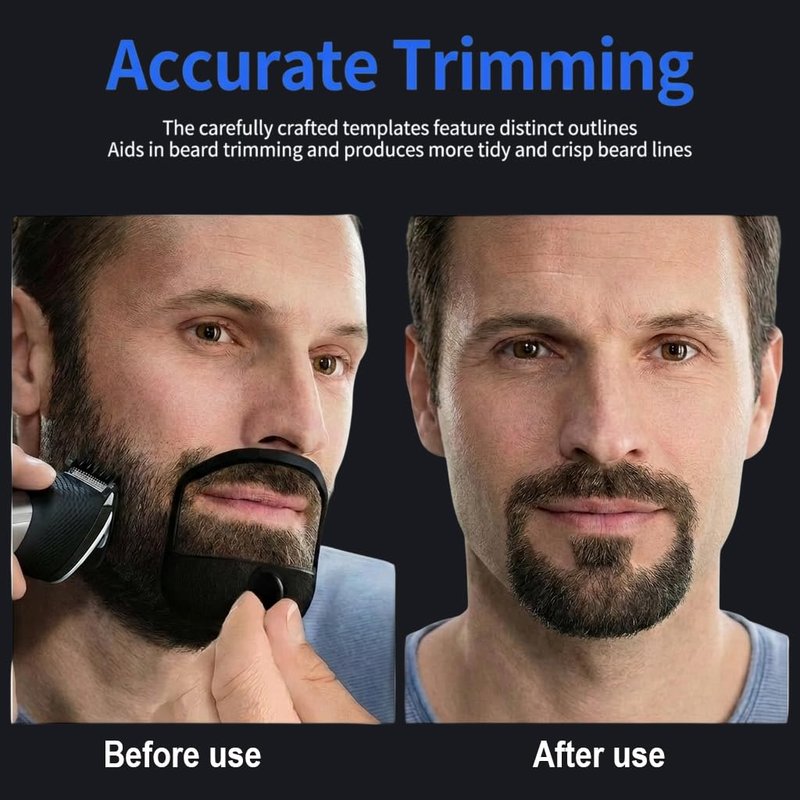 RCOACE Beard Shaping Tool With 5 Templates, Precision Beard Guide For Clean Lines And Goatee, Durable ABS Beard Shaper Tool For Home Grooming, Portable Beard Accessories For Men