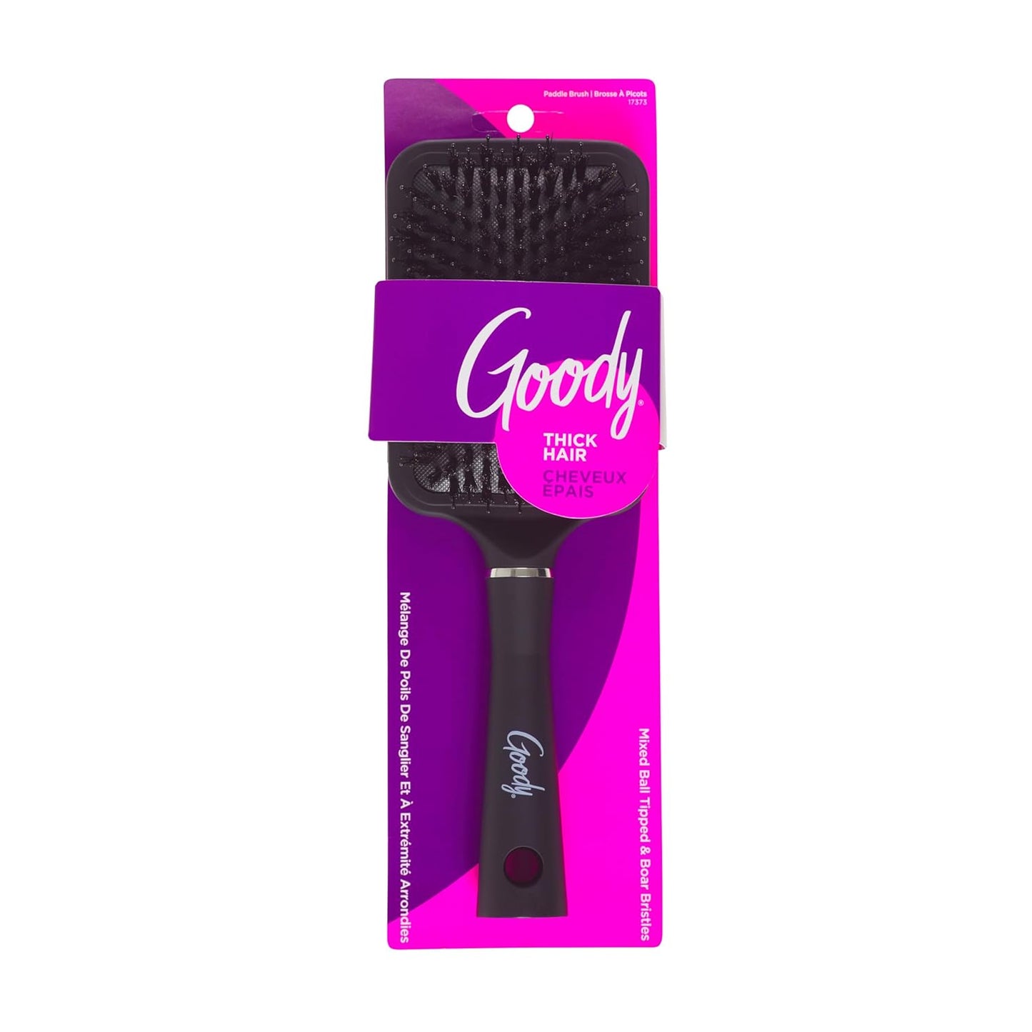 Detangle It Paddle Brush - Custom Style Detangler with Nylon & Boar Bristles | Perfect for Thick Hair, Black