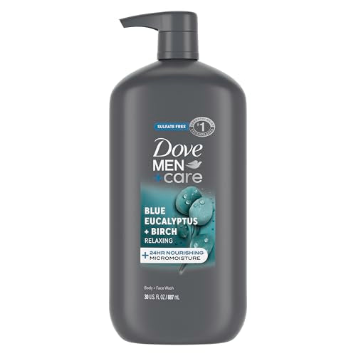 Dove Men+Care Body and Face Wash - Blue Eucalyptus + Birch, 30 oz