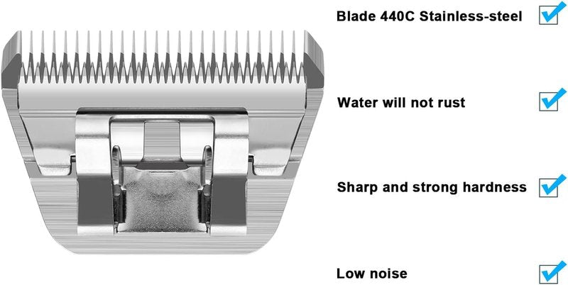 Newbulu 3Pack Dog Grooming Wide Blade,Detachable Pet Dog Grooming Blades,Compatible with Andis,Oster A5,Wahl km10 Clippers.（4FW+5FW+7FW）