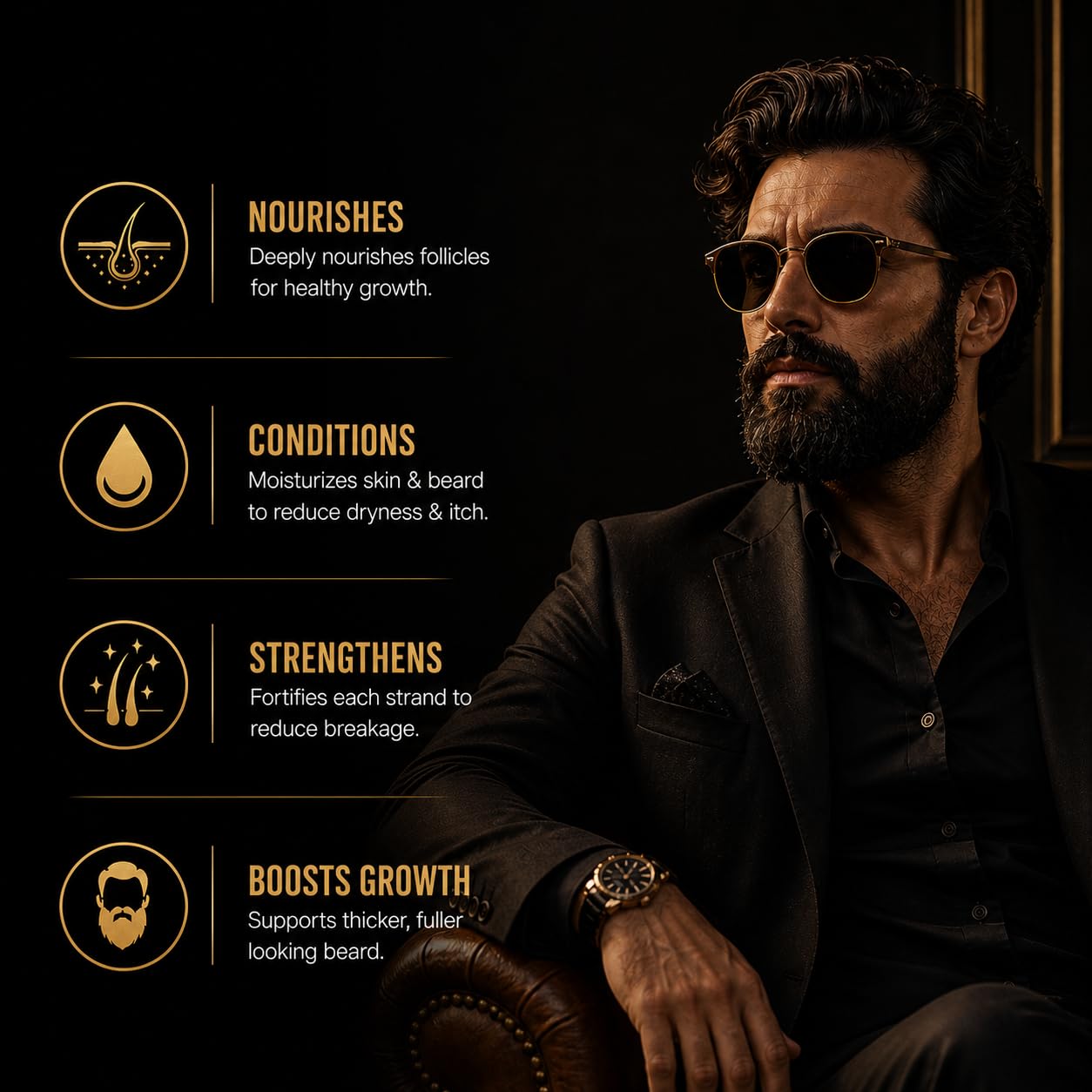 TOBACCO VANILLA Beard Oil for Men – Beard Growth Serum & Conditioner | Softener & Moisturizer for Dry Oily Skin | 11 Natural Anti-Aging Oils | Argan, Jojoba & Castor | Facial Hair & Mustache Growth