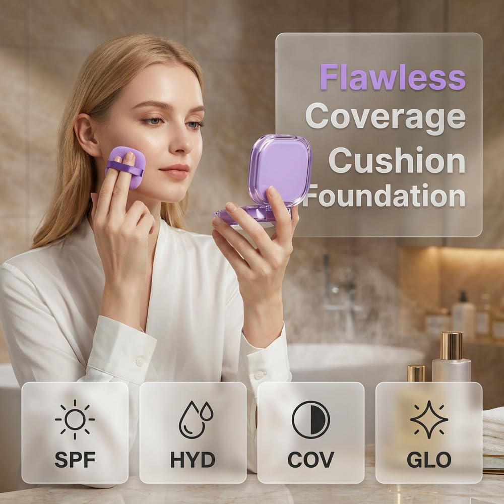 Full Coverage Creamy Foundation - 24H Long-Lasting Waterproof Matte Finish | Blemish-Free Base for All Skin Types (Ivory*2)