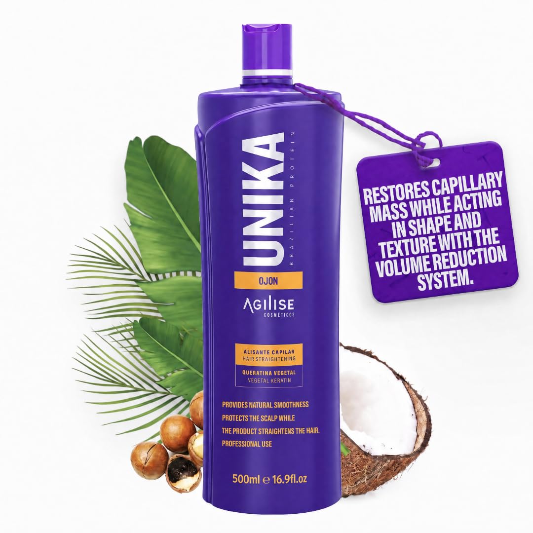 AGILISE UNIKA Hair Straightening Cream - Formaldehyde-Free Brazilian Blowout | Smoothing Treatment, 33.8 fl oz / 1L