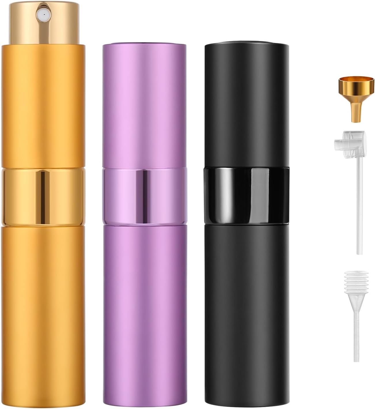 Refillable Perfume Travel Atomizer - 8ML Leakproof Spray Bottle Set (3PCS) | Portable Black Design