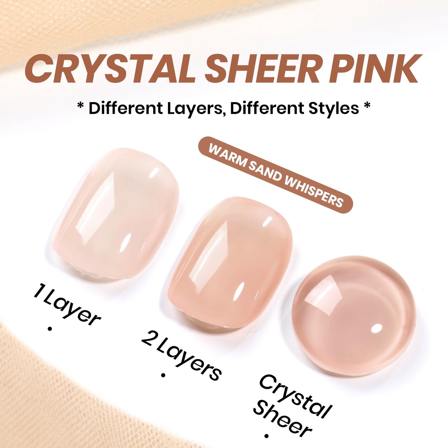 Beetles Nude Gel Nail Polish - 15ml Neutral Brown Base Color Gel Polish Concealer Mocha Sheer Translucent Effect Soak Off UV LED French Art Manicure Gift for Women