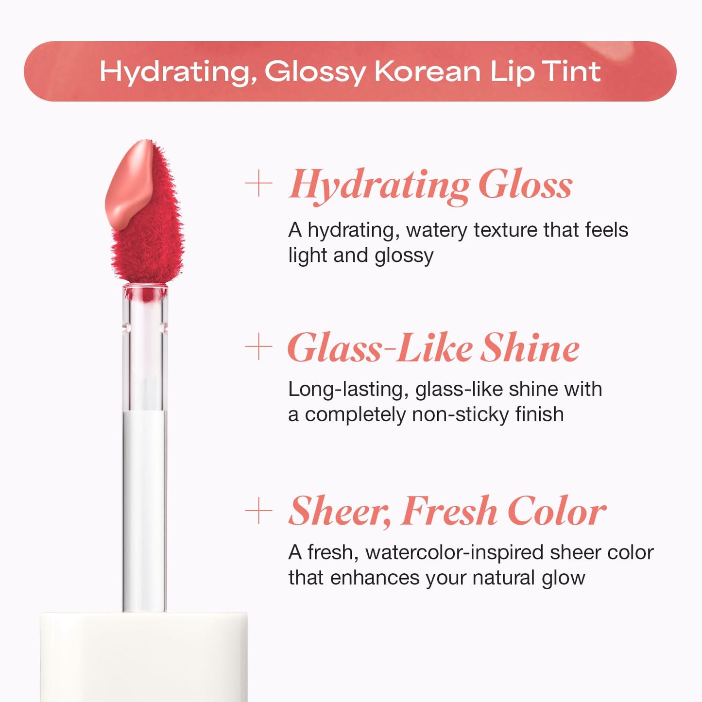 INGA Water Glow Lip Tint | Hydrating, Glossy Korean Lip Tint with Sheer Color & Glass-Like Shine | Long-Lasting, Non-Sticky Korean Lip Stain (WICKED)