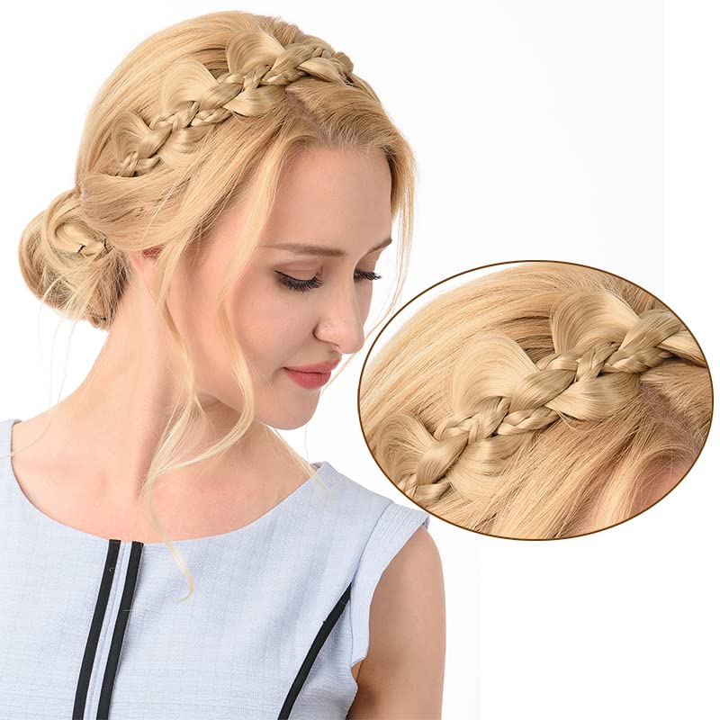 Kinky Synthetic Hair Braided Headband - 8-Caramel Blonde
