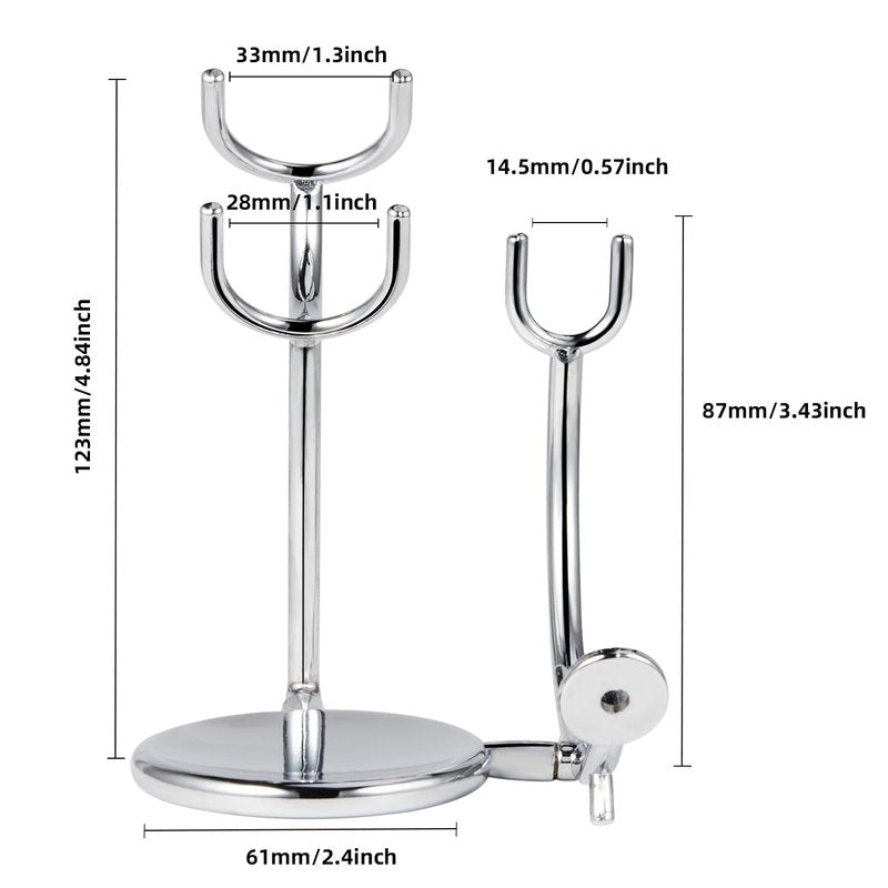 Grandslam Shaving Razor and Brush Stand, Stainless Steel Shaving Razor Holder, Compatible with Long and Short Handle Safety Razor, Straight Razor and Barber Razor