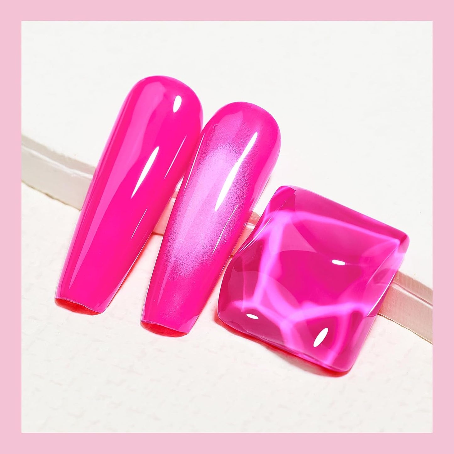 MIZHSE Quick Dry Hot Pink Nail Polish - Non-Gel Air Drying, 15ml Glossy Finish for DIY Manicure
