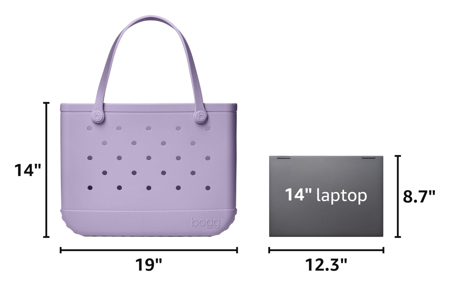 BOGG BAG Original Large Tote – 19" x 14" x 9" (I Lilac You a Lot)