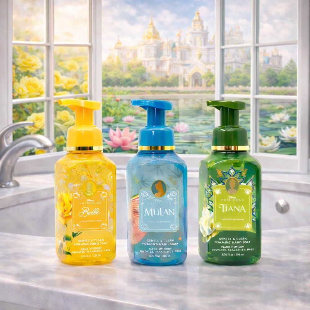 Gentle & Clean Foaming Hand Soap - Princess Collection | 3-Pack 8.75 fl oz (Belle, Mulan, Tiana)