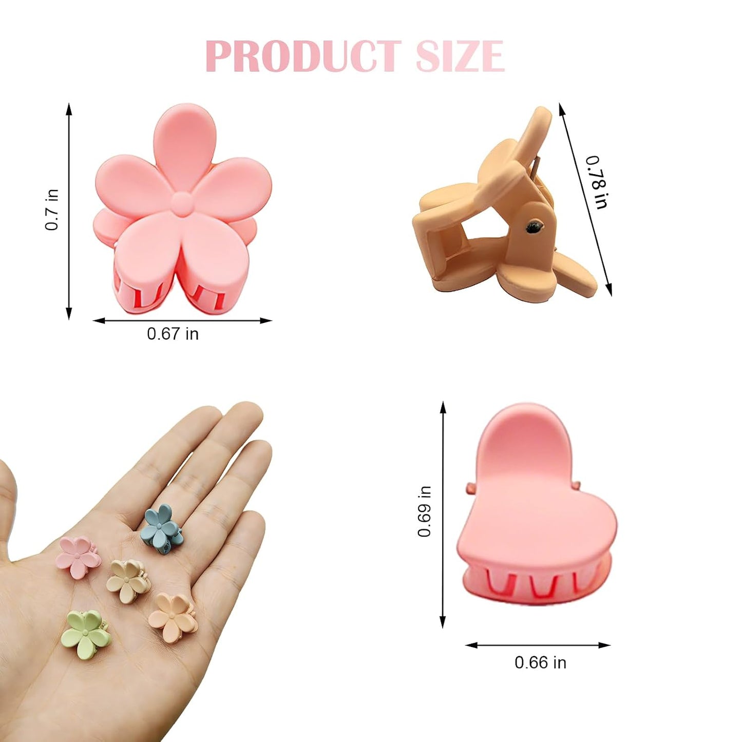 Mini Flower Hair Clips for Kids - 100 Colorful Claw Pins | Cute Toddler Accessories