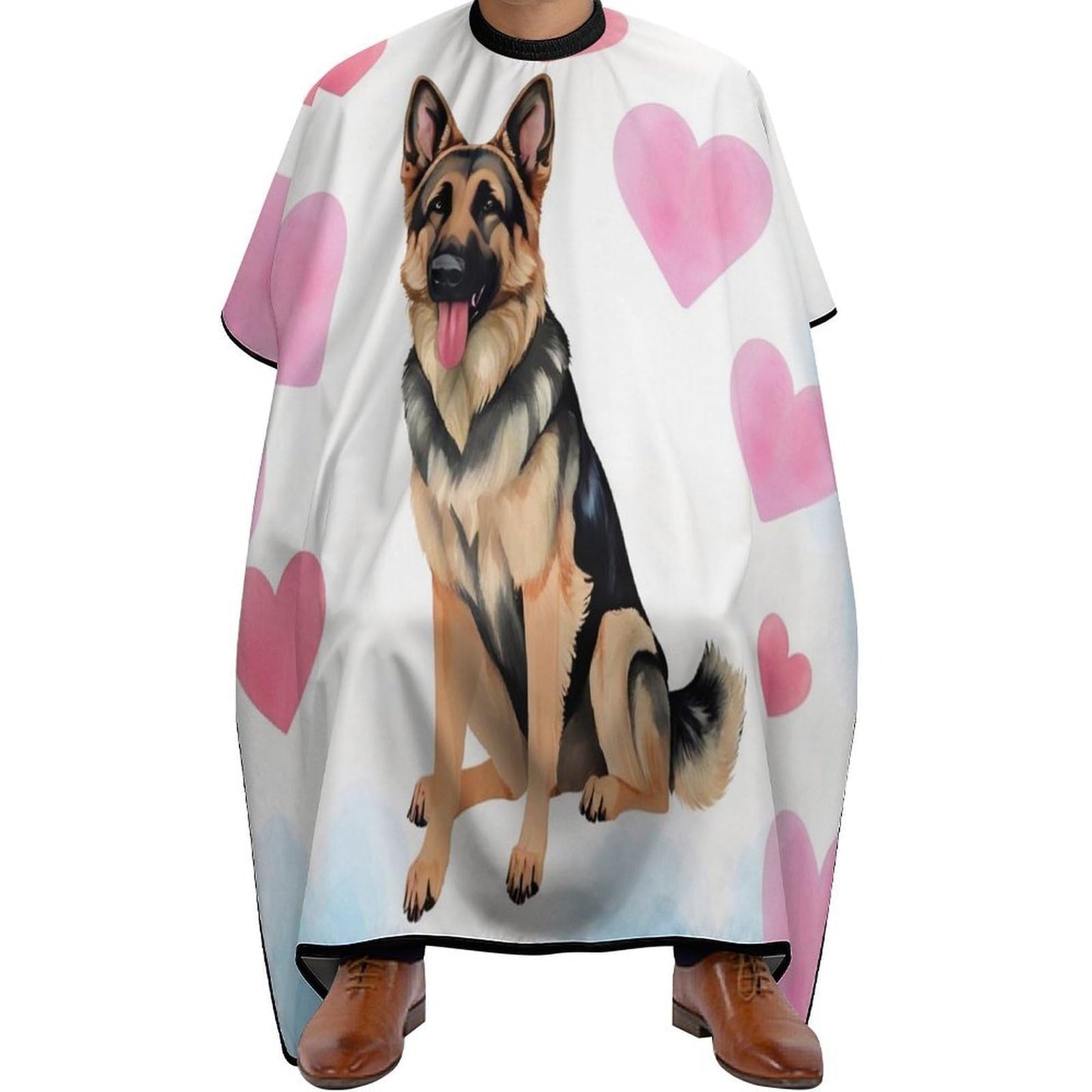 Extra Large Professional Hair Cutting Cape Full Coverage Barber Cape for Salon Home Use Funny German Shepherd Love