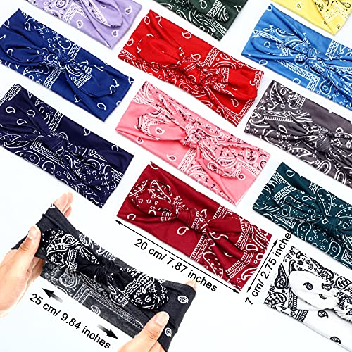 13-Piece Bandana Bow Headbands Set - Soft Elastic Rabbit Ear Hair Wraps