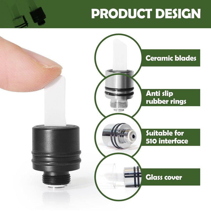 Quick Ceramic Heating Head Tip are Heating Multi-Tool for Slicing Wax or Viscous oil etc (Black & Silver)