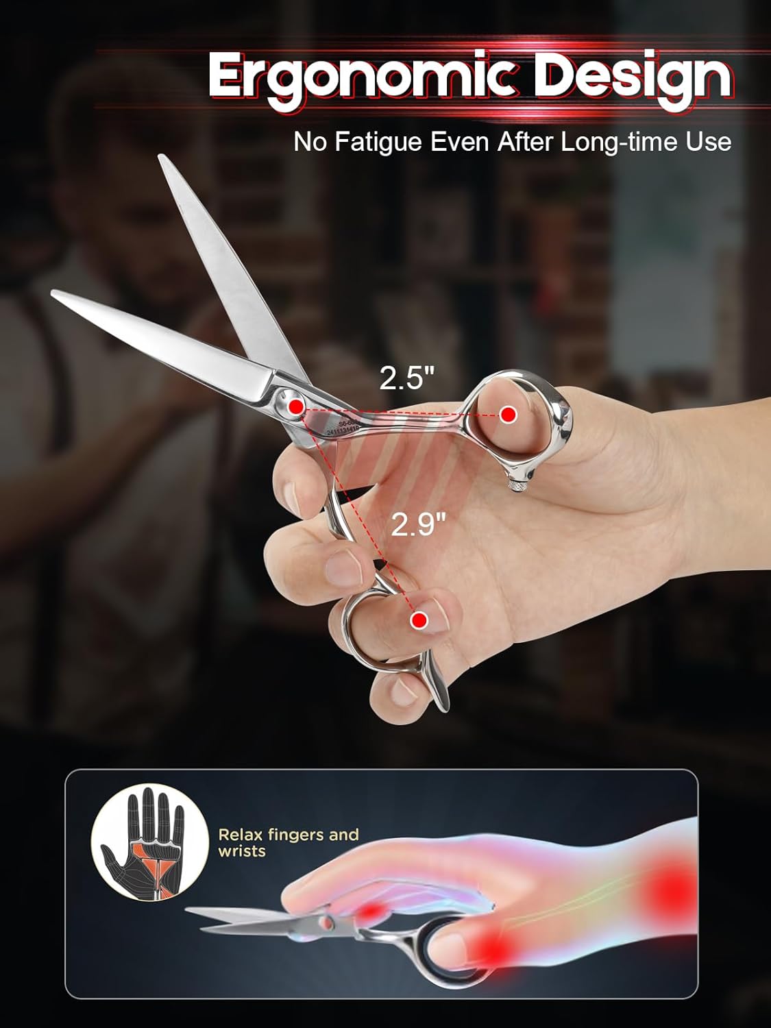 Professional Hair Cutting Scissors - 5.5" Barber Shears with 440C Steel | Ergonomic Design for Salon & Home Use - Zebra Style