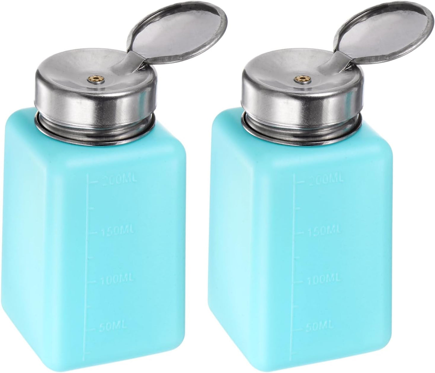 Harfington Alcohol Dispenser Pump Bottles - 200ml Push Down Liquid Dispenser with Sealing Stainless Steel Lid | Pink