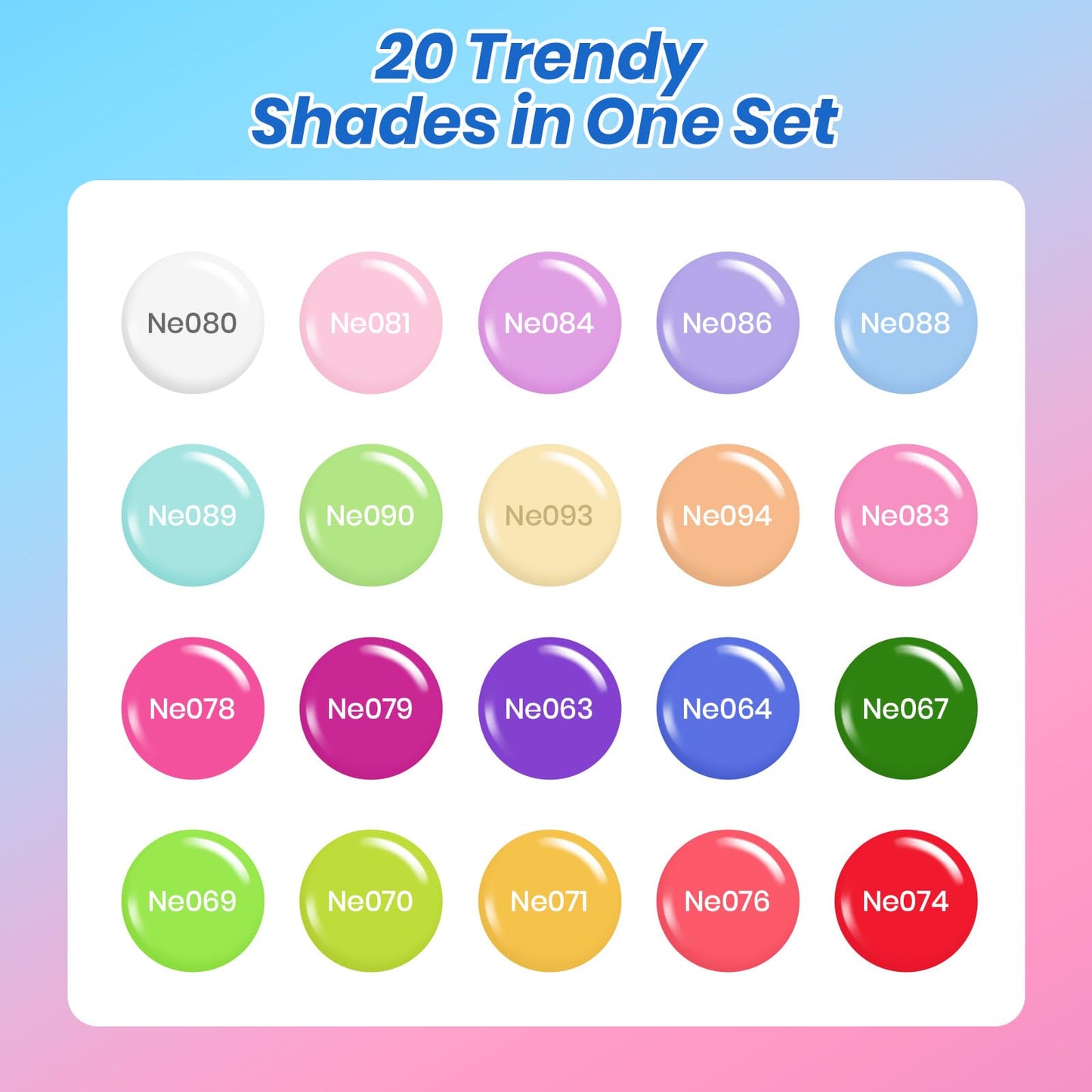 Beetles Deal Box Summer Gel Nail Polish Set, 20 Colors HEMA-Free TPO-Free