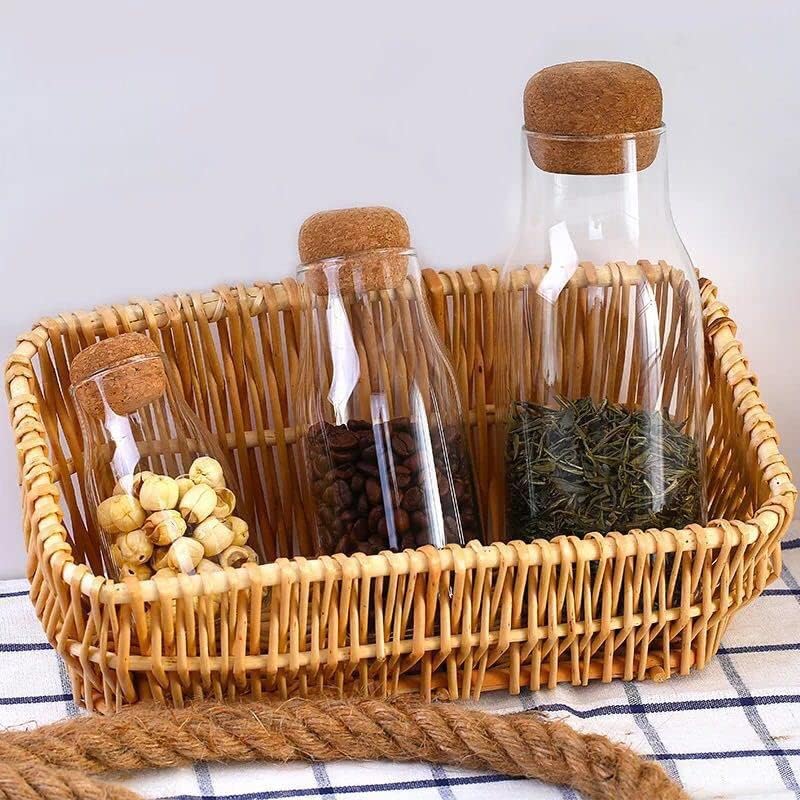 IVAILEX 600ml Glass Jar with Cork Lid - Airtight Storage for Cookies, Candy & Spices
