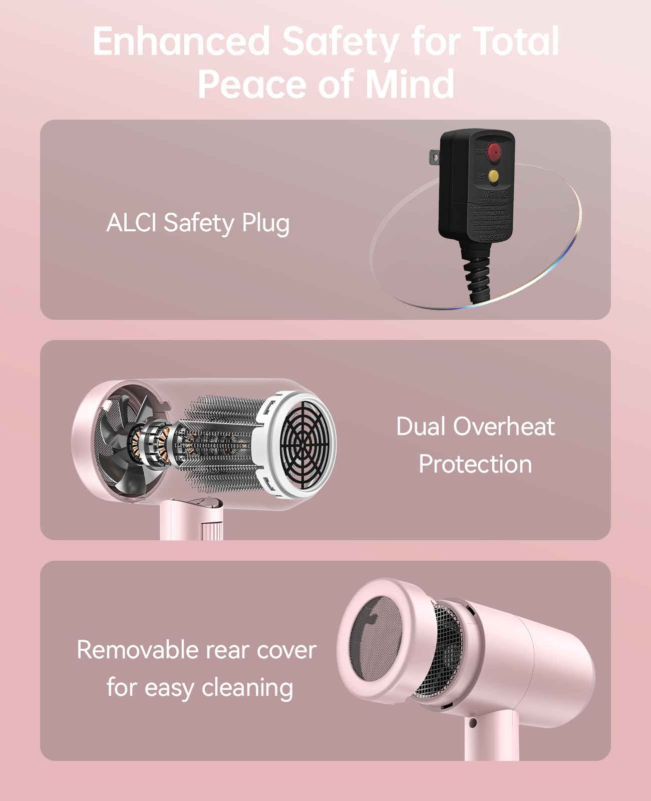 Hair Dryer with Diffuser, CONFU Hair Dryers for Women, Blow Dryers for Men, Hairdryer with Diffuser Attachment, Portable Lightweight Fast Drying Negative Ion Hairdryer for Home