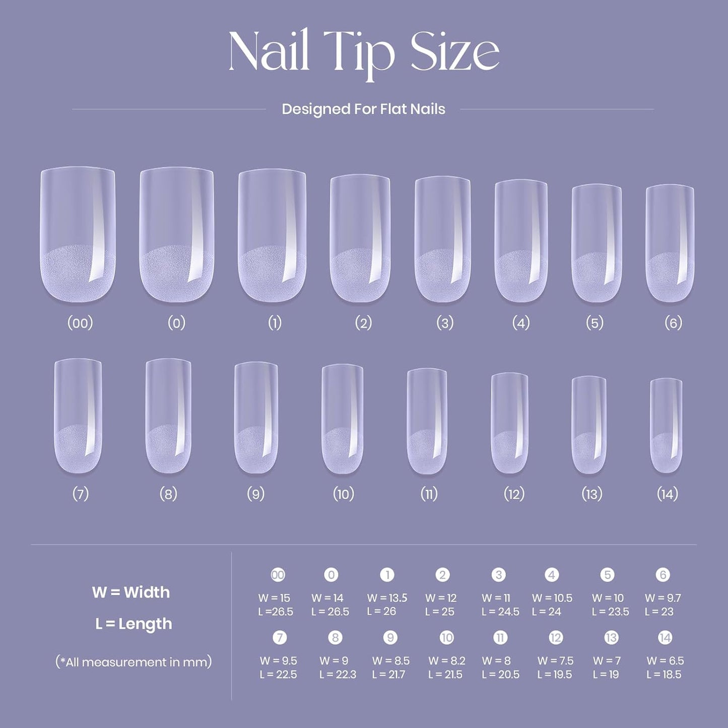 Instant Apex Nail Tips - Square Medium Gel Nail Tips with 15g Nail Glue | 128pcs, 16 Sizes, Thicker Acrylic Press-On Nails