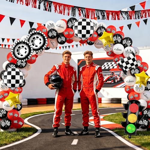 Race Car Balloon Decoration Kit - 33PCS Racing Party Supplies