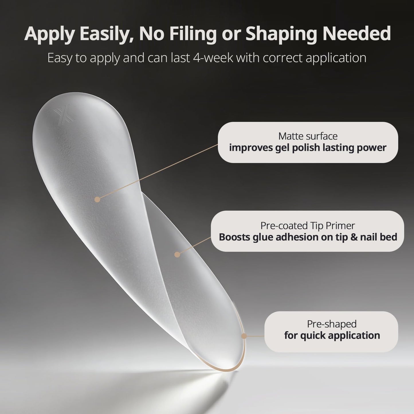 BTArtboxnails XCOATTIPS Clear Soft Gel Long Stiletto Nail Tips - 16 Sizes, Double Sided Pre-etched, Pre-shaped, Easy-to-Apply, Soak Off, Salon Quality Value at Home, 160 Fake Nails