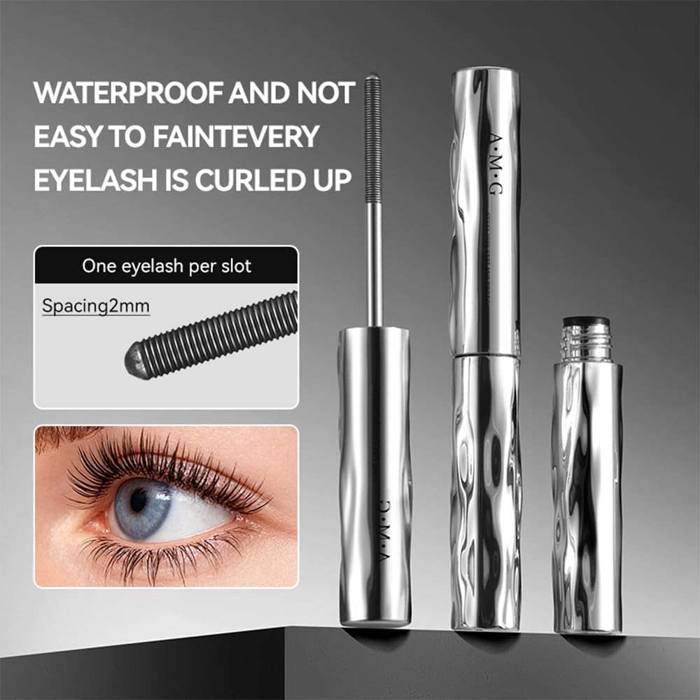 Metal Wand Mascara - Waterproof & Smudge-Proof 3D Curling, Volumizing Formula | Black, 2-Pack