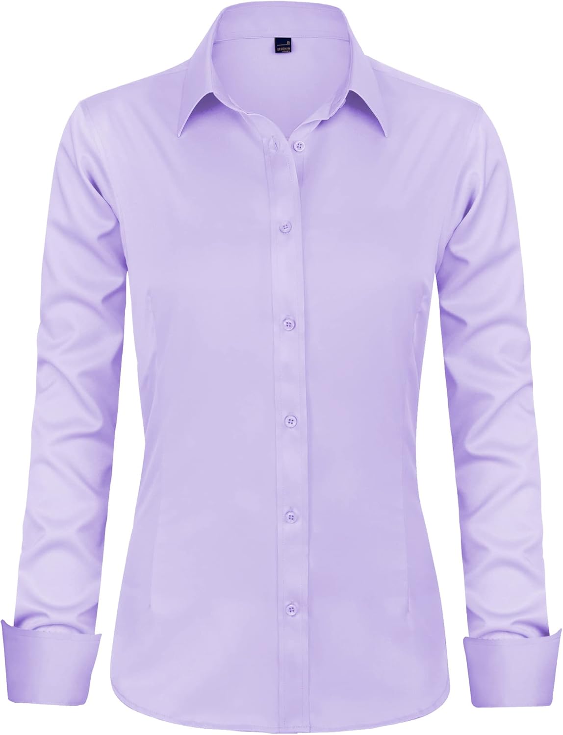 J.VER Women's Long Sleeve Dress Shirt - Wrinkle-Free Business Casual Blouse for Office Work