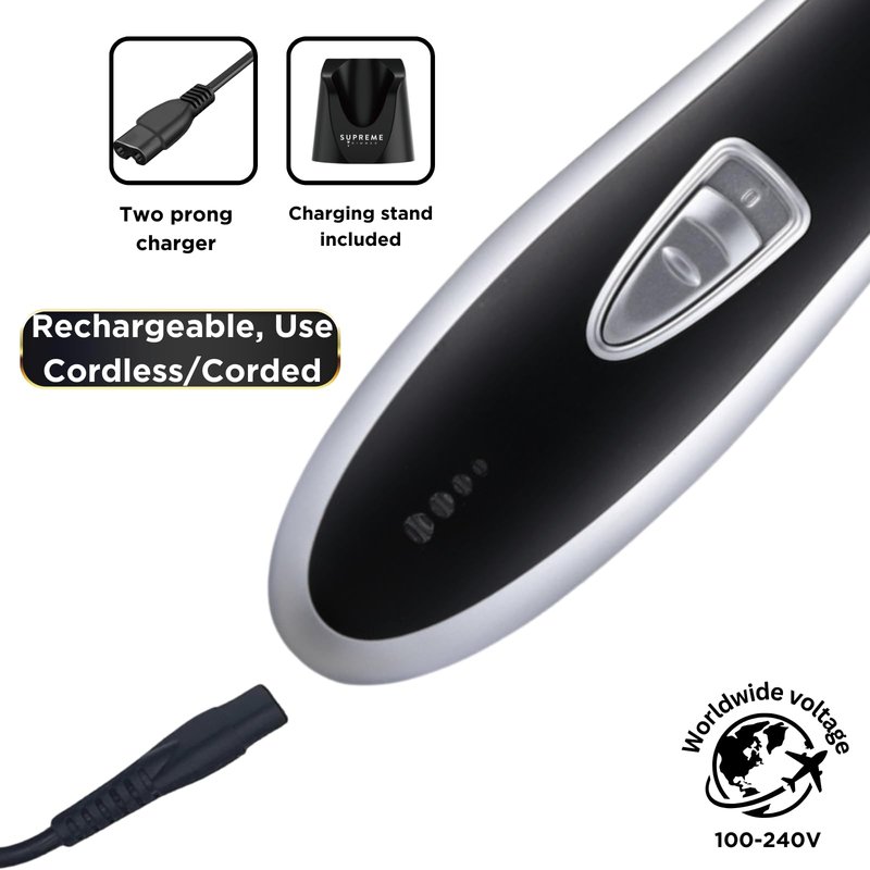 Supreme Trimmer T Shaper | Professional Barber Trimmer Hair Clippers for Men (90 Min Run Time) Cordless Hair Trimmer Zero Gapped Liner Beard Trimmer | ST5210 Silver