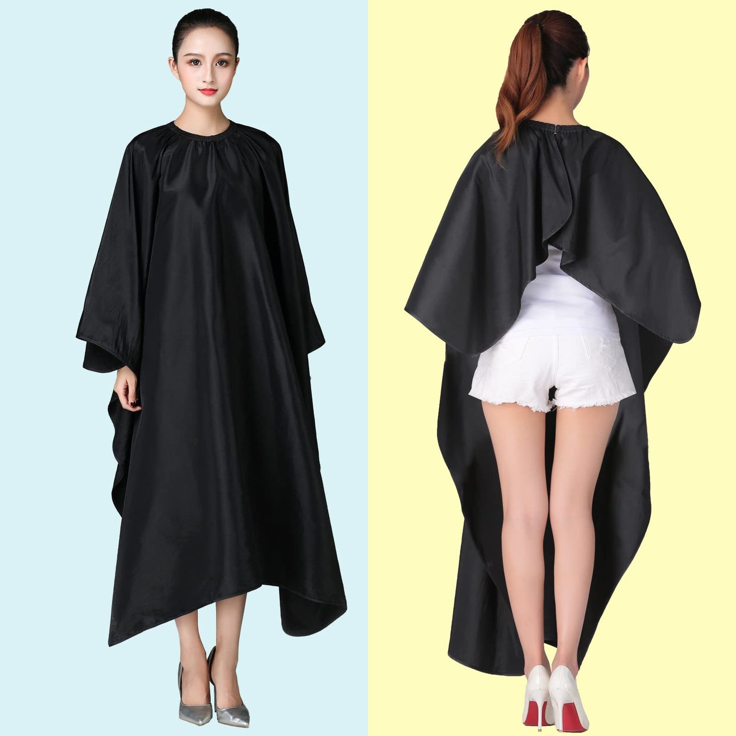 Barber Cape with Adjustable Metal Clip, Iusmnur Professional Hair Cutting Cape for Barbers and Stylists - 55 x 63 inches