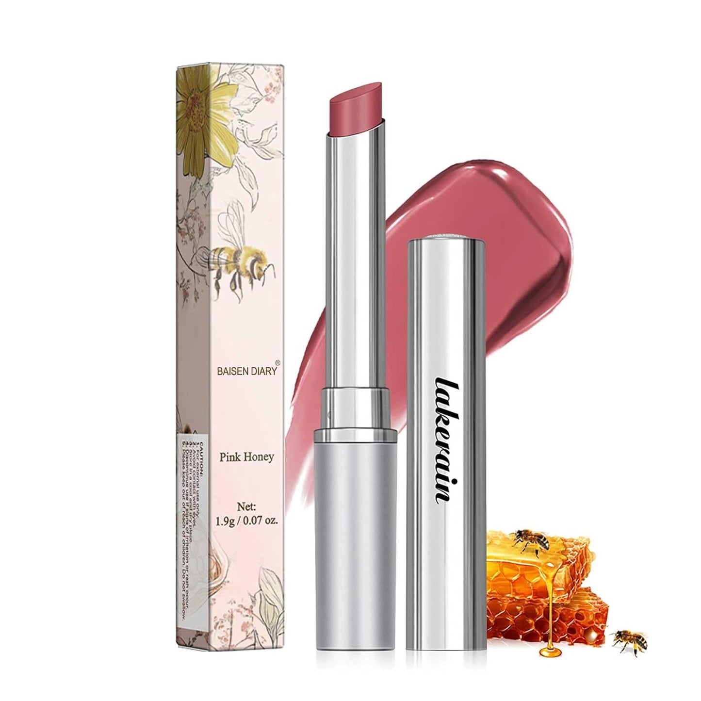 Honey Lipstick Tinted Lip Balm - Hydrating Moisturizing Color for All Skin Tones | 2PCS Pink Set