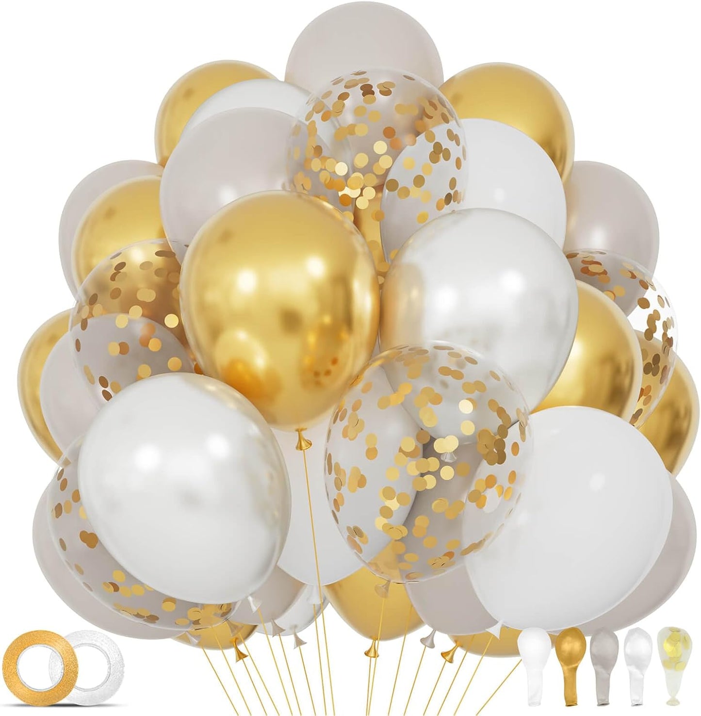 68Pcs Pink & Purple Balloons - 12 Inch Metallic Latex Balloons with Confetti & Ribbons | Perfect for Weddings, Birthdays & Baby Showers