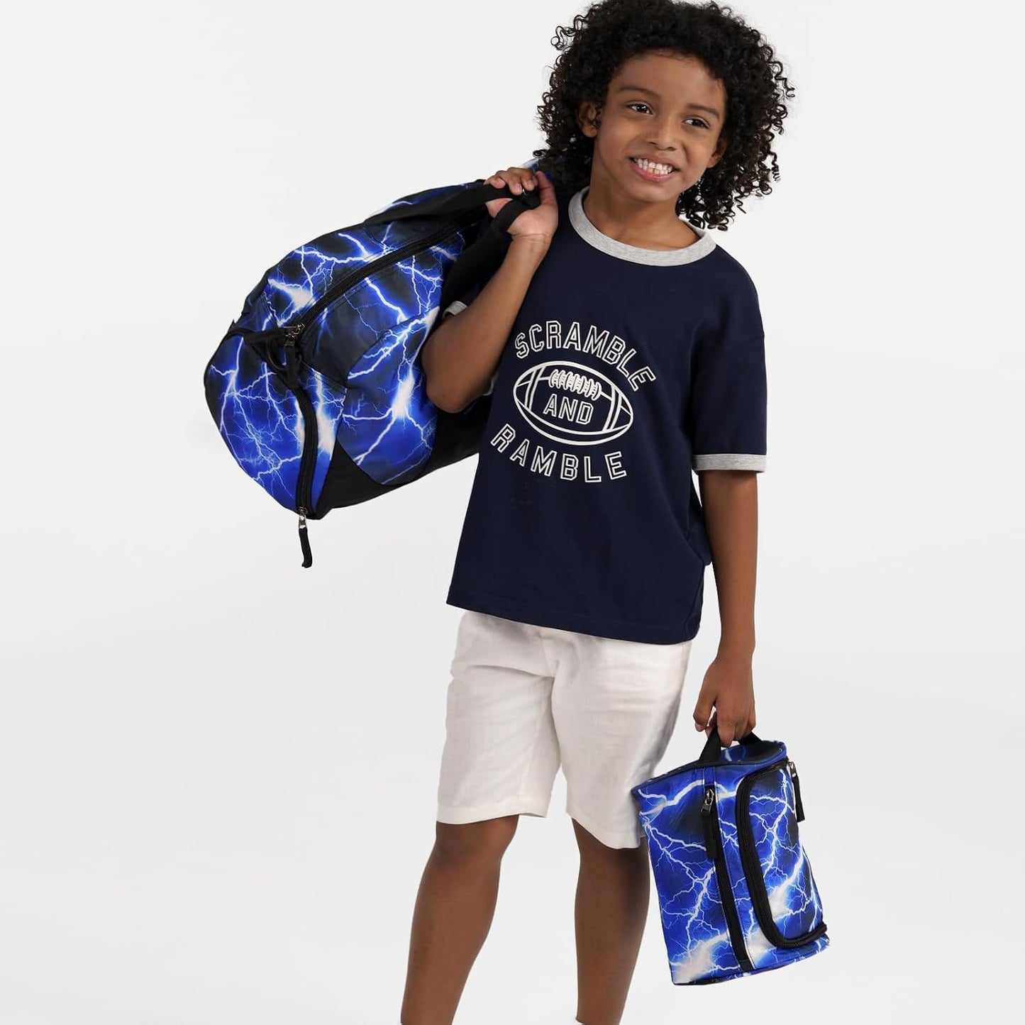 Kids Toiletry Bag - Choco Mocha Travel Hanging Waterproof Design | Cute Blue Gift for Boys