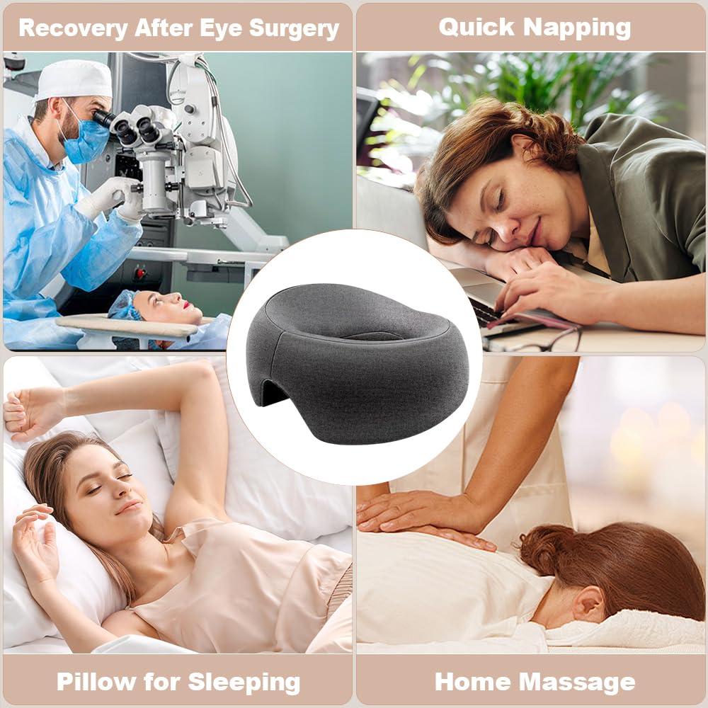 Goldencivetcat Face Down Pillow for Massage Table,Massage Headrest for Bed,Stomach Sleeping,BBL Pillow After Surgery,Post-Eye Surgery Recovery,Tanning Pillow with Removable Cover