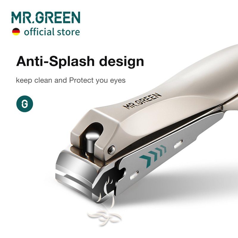 MR.GREEN Nail Clippers Stainless Steel Anti Splash Fingernail Cutter Manicure Tools Bionics Design Pedicure Scissor Nail Trimmer (Nail Clipper Two-Pack (Medium+Large))