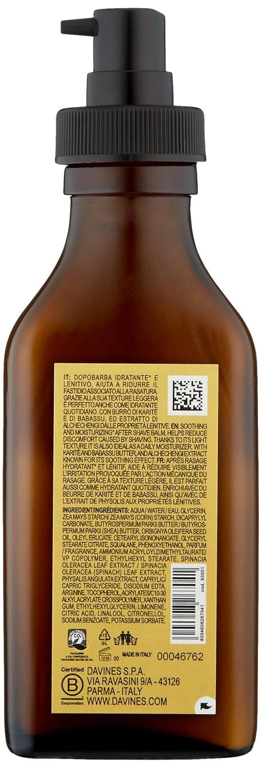 Davines After Shave Moisturizing Cream - Soothing Treatment for Razor Burn & Sensitive Skin | 3.38 Fl Oz