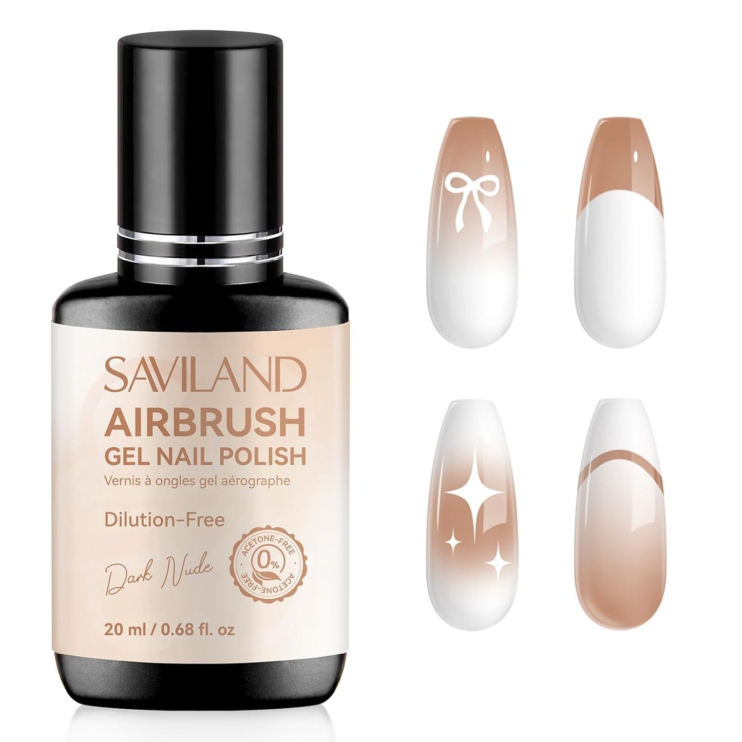 SAVILAND Airbrush Gel Nail Polish Set - Hema-Free, 30ML, Cool & Warm Colors | Non-Acetone Stencils for DIY Nail Art