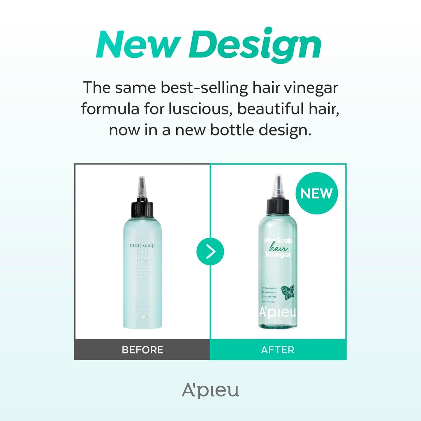 A’PIEU Mint Hair Vinegar Rinse - Cooling Scalp Care & Dandruff Removal | pH Balancing, 6.76 fl oz
