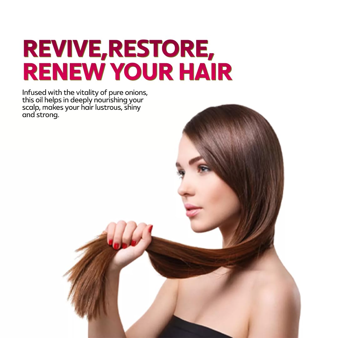 Hemani Onion Hair Oil 30mL, Cold Pressed Red Onion Scalp Treatment with Dropper, Halal, Mineral Oil Free, 1 Fl Oz Bottle